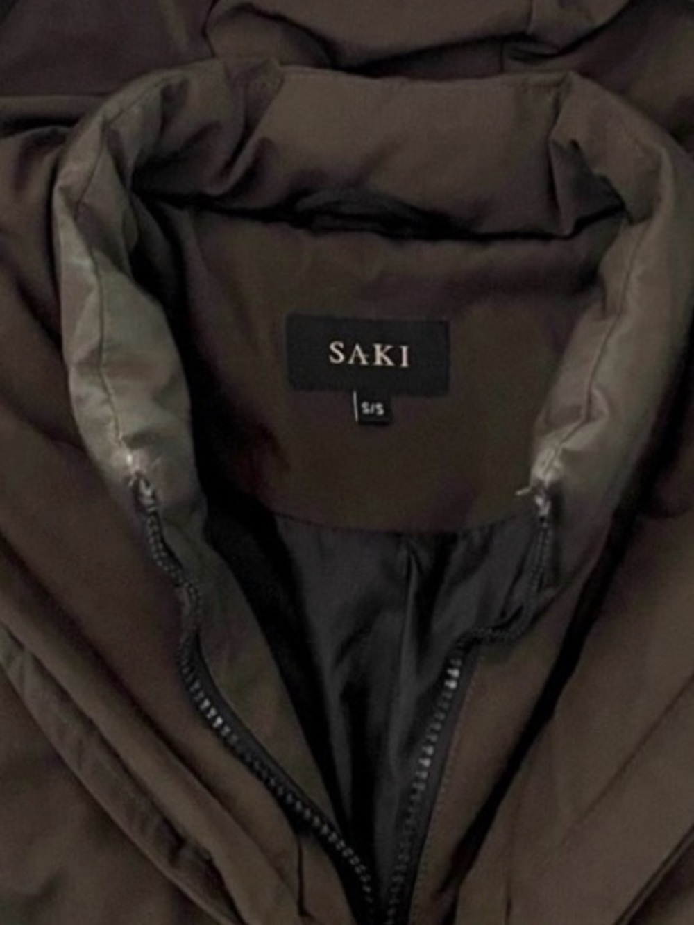 SAKI Faux Leather Belted Winter Coat Jacket Size Small - Picture 9 of 9